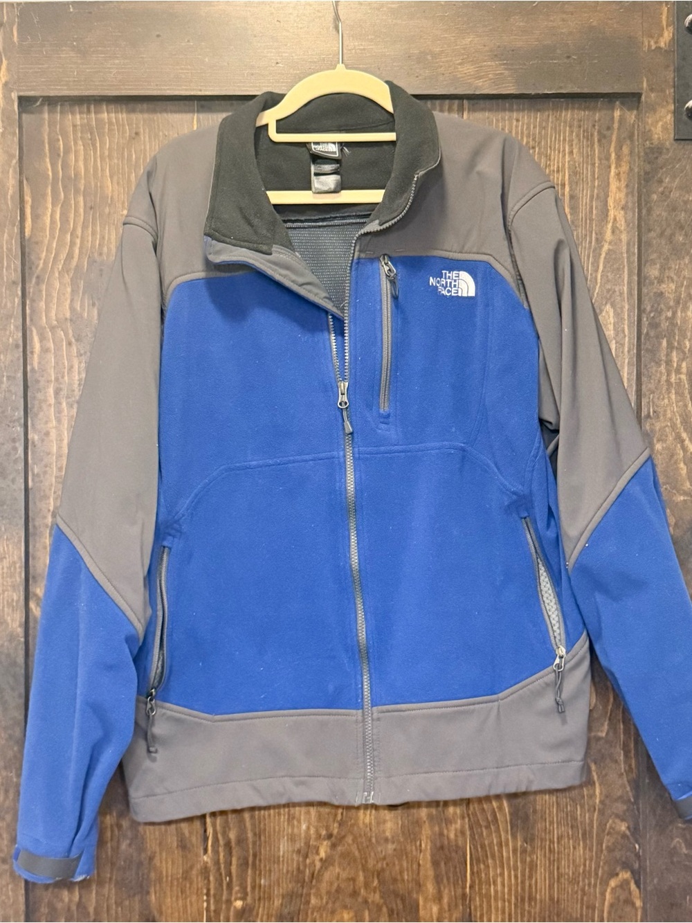 The North Face Men’s Blue and Gray Windstopper Fleece Jacket - Full-Zip